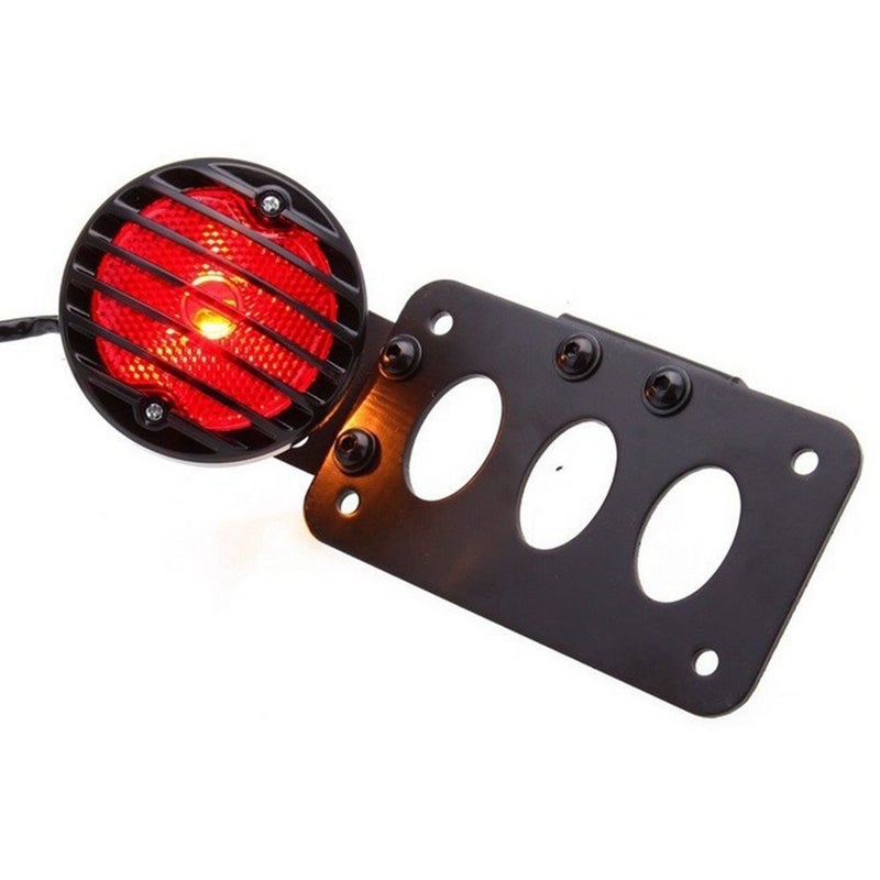 PACASK Red Motorcycle Tail Light Side Mount Vertical License Plate Bracket for Yamaha, Suzuki, Kawasaki etc. - Image 3